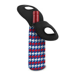 American Houndstooth Pattern Print Single Neoprene Wine Tote