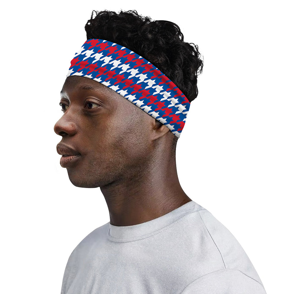 American Houndstooth Pattern Print Sports Headband