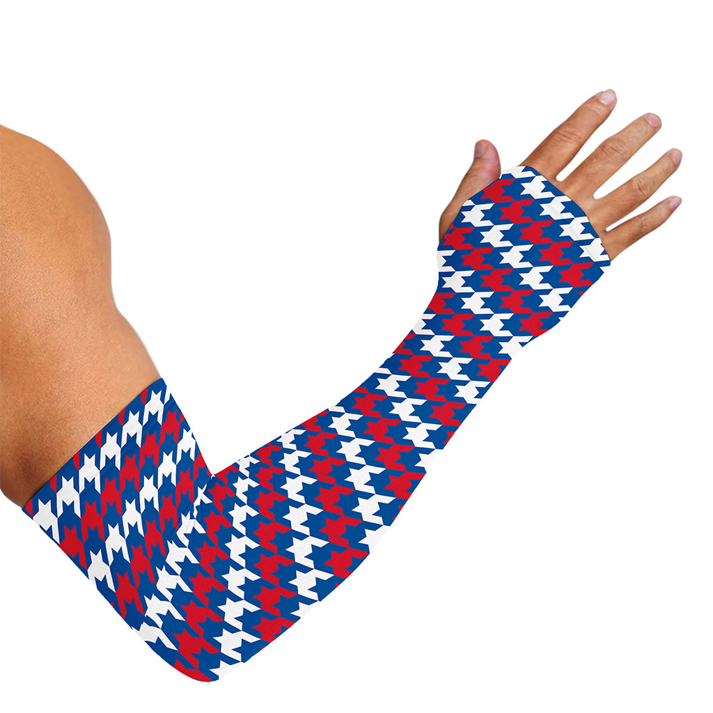 American Houndstooth Pattern Print Sun Protection Arm Sleeves
