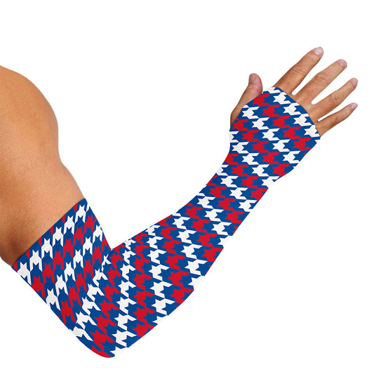 American Houndstooth Pattern Print Sun Protection Arm Sleeves