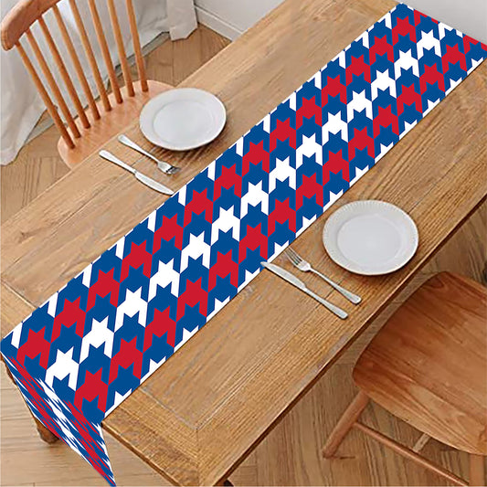 American Houndstooth Pattern Print Table Runner