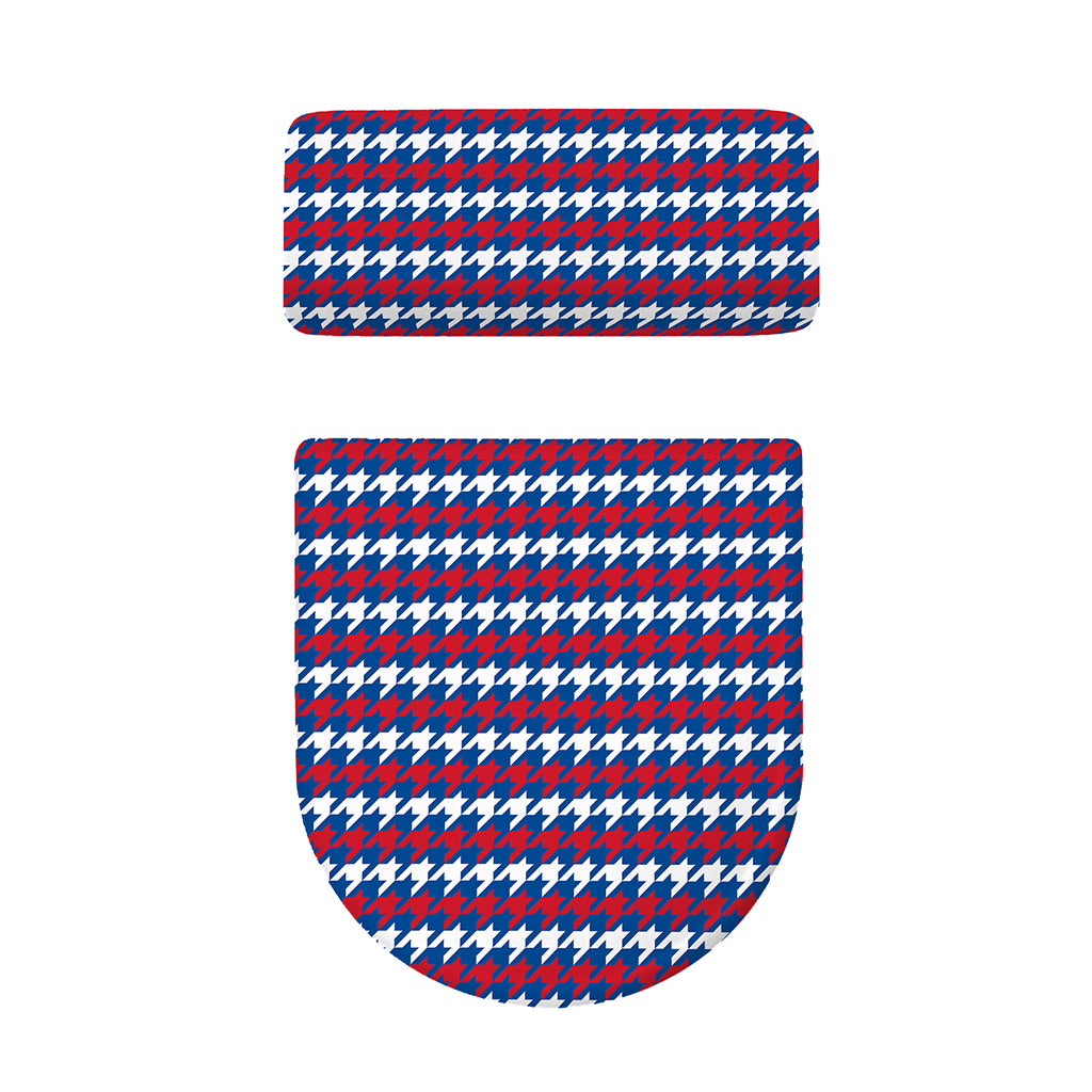 American Houndstooth Pattern Print Toilet Lid And Tank Cover Set