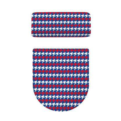 American Houndstooth Pattern Print Toilet Lid And Tank Cover Set