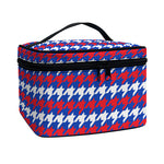 American Houndstooth Pattern Print Travel Makeup Bag
