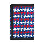 American Houndstooth Pattern Print Trifold Wallet