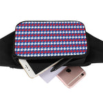American Houndstooth Pattern Print Waist Bag