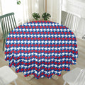 American Houndstooth Pattern Print Waterproof Round Tablecloth