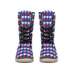 American Houndstooth Pattern Print Winter Boots