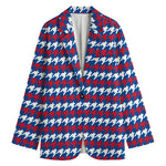 American Houndstooth Pattern Print Women's Blazer