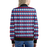 American Houndstooth Pattern Print Women's Bomber Jacket