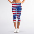 American Houndstooth Pattern Print Women's Capri Leggings