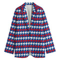 American Houndstooth Pattern Print Women's Cotton Blazer
