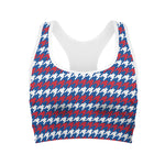 American Houndstooth Pattern Print Women's Sports Bra