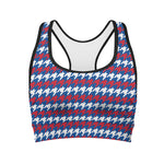American Houndstooth Pattern Print Women's Sports Bra