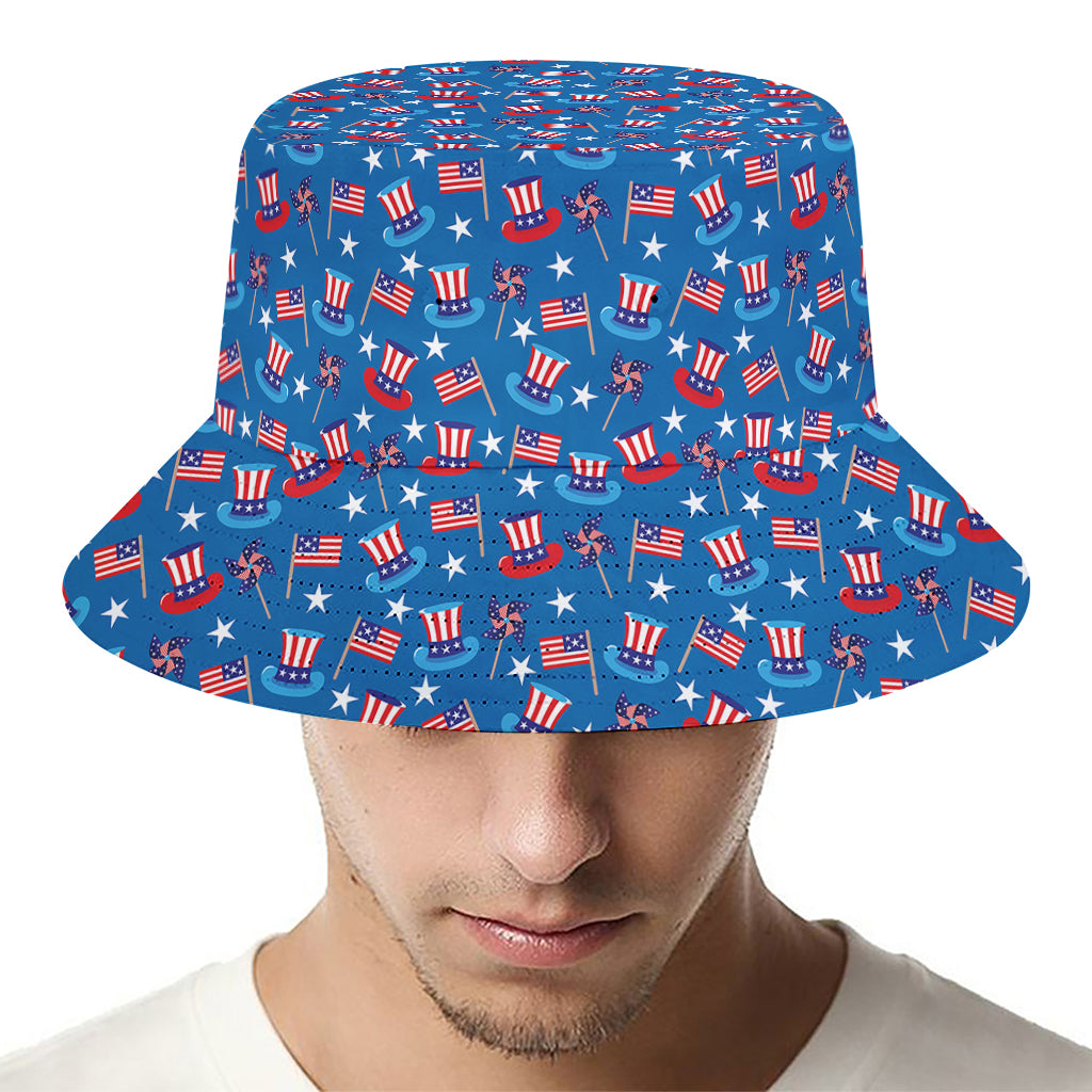 American Independence Day Pattern Print Bucket Hat