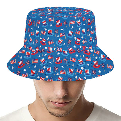 American Independence Day Pattern Print Bucket Hat