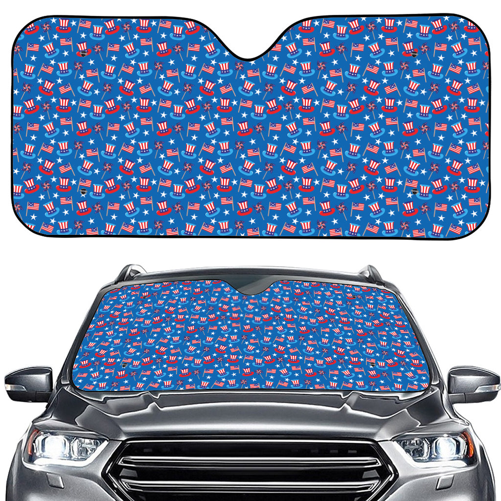 American Independence Day Pattern Print Car Windshield Sun Shade