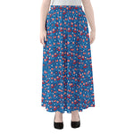 American Independence Day Pattern Print Chiffon Maxi Skirt
