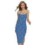 American Independence Day Pattern Print Cross Back Cami Dress