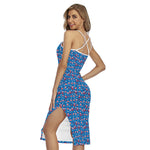 American Independence Day Pattern Print Cross Back Cami Dress