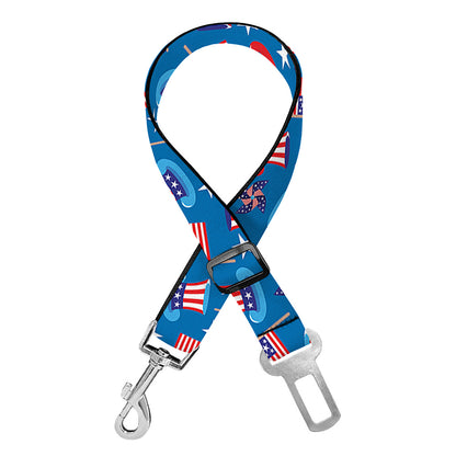 American Independence Day Pattern Print Dog Seat Belt