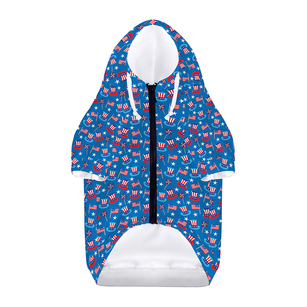 American Independence Day Pattern Print Dog Zip Up Hoodie