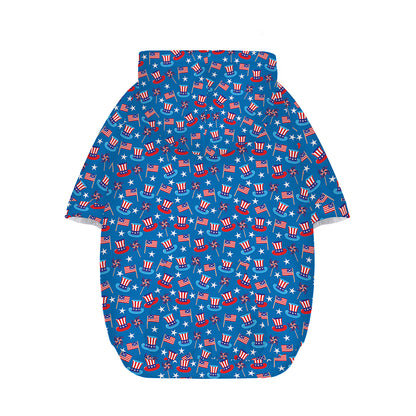 American Independence Day Pattern Print Dog Zip Up Hoodie