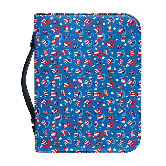 American Independence Day Pattern Print Leather Bible Cover