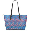 American Independence Day Pattern Print Leather Tote Bag With Zipper