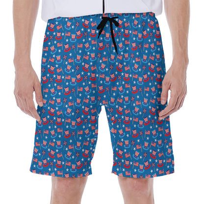 American Independence Day Pattern Print Men's Beach Shorts