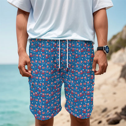 American Independence Day Pattern Print Men's Cargo Shorts
