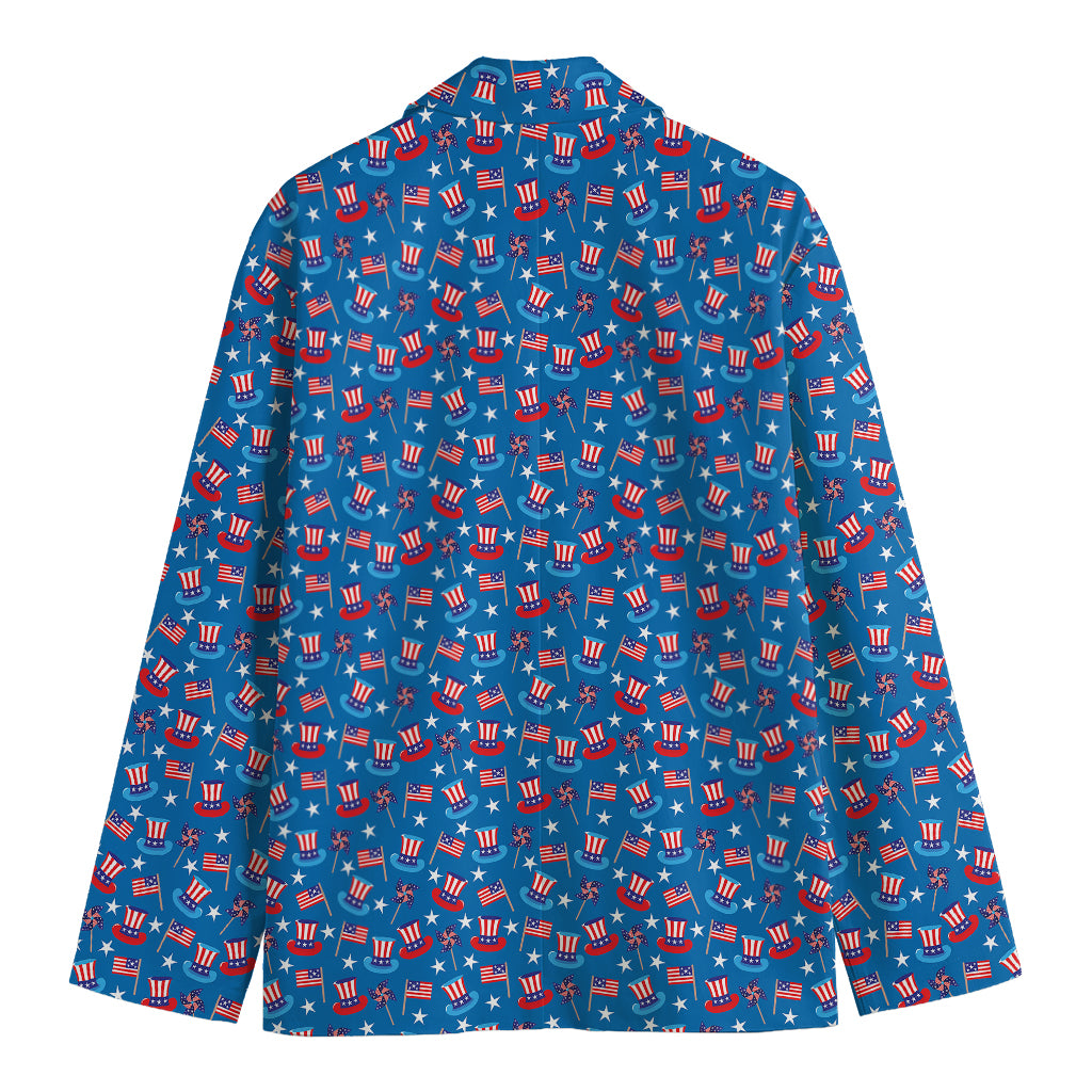 American Independence Day Pattern Print Men's Cotton Blazer