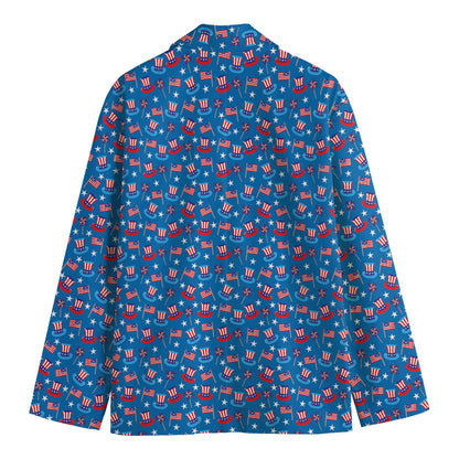 American Independence Day Pattern Print Men's Cotton Blazer