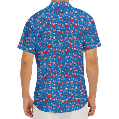American Independence Day Pattern Print Men's Deep V-Neck Shirt