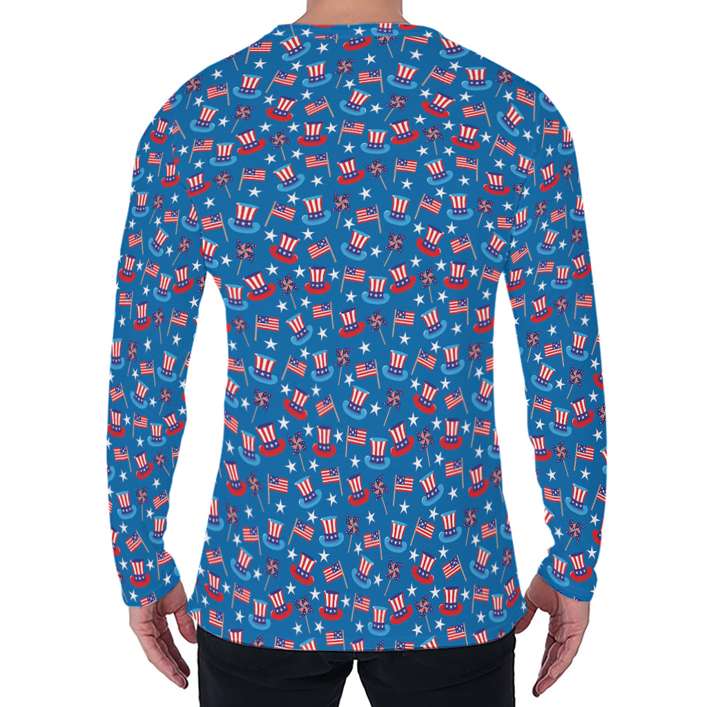 American Independence Day Pattern Print Men's Long Sleeve T-Shirt