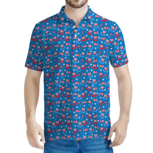 American Independence Day Pattern Print Men's Polo Shirt