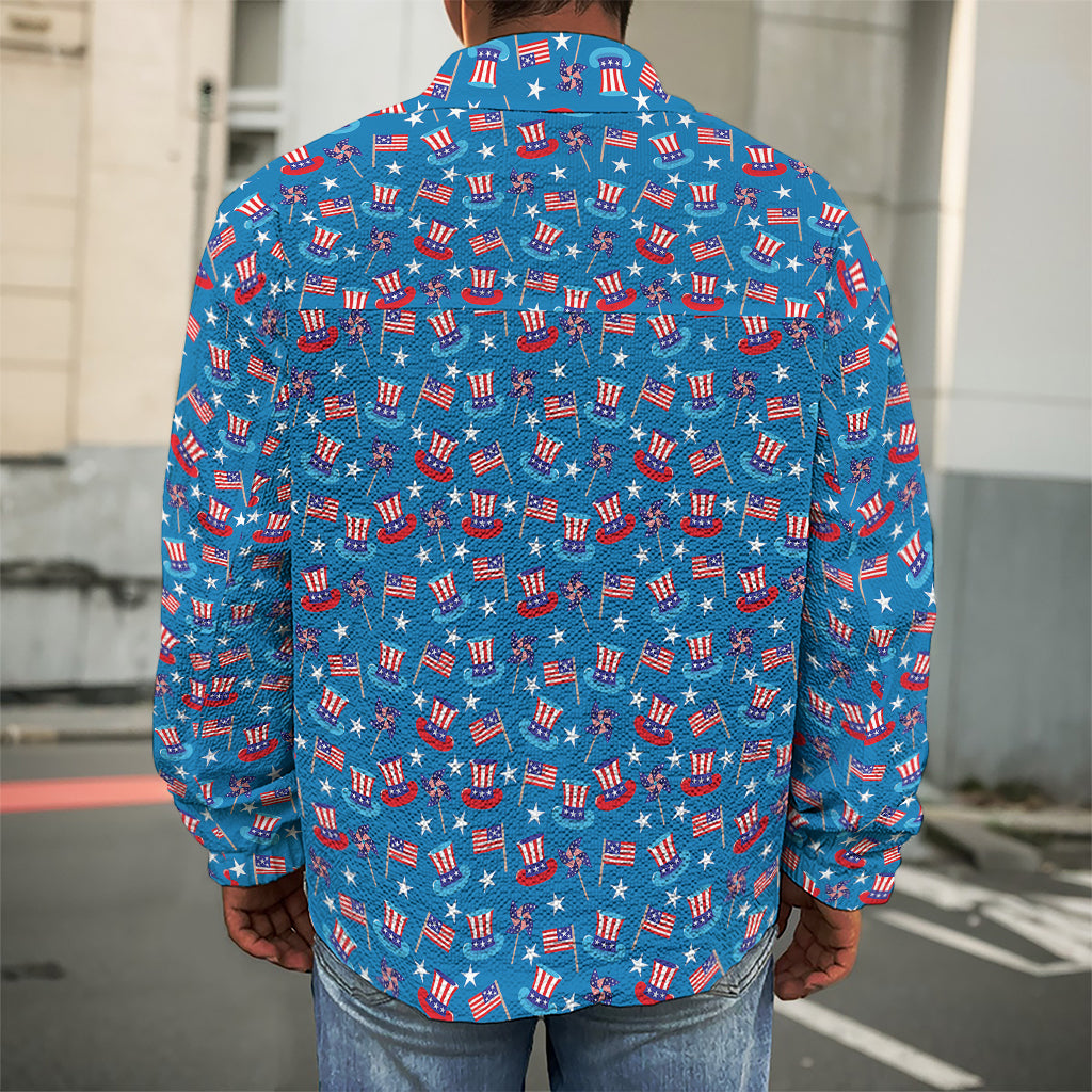 American Independence Day Pattern Print Men's Shirt Jacket