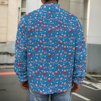 American Independence Day Pattern Print Men's Shirt Jacket