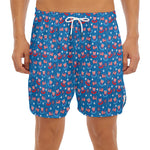 American Independence Day Pattern Print Men's Split Running Shorts