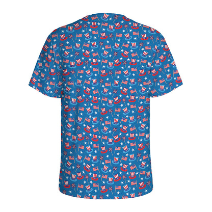 American Independence Day Pattern Print Men's Sports T-Shirt