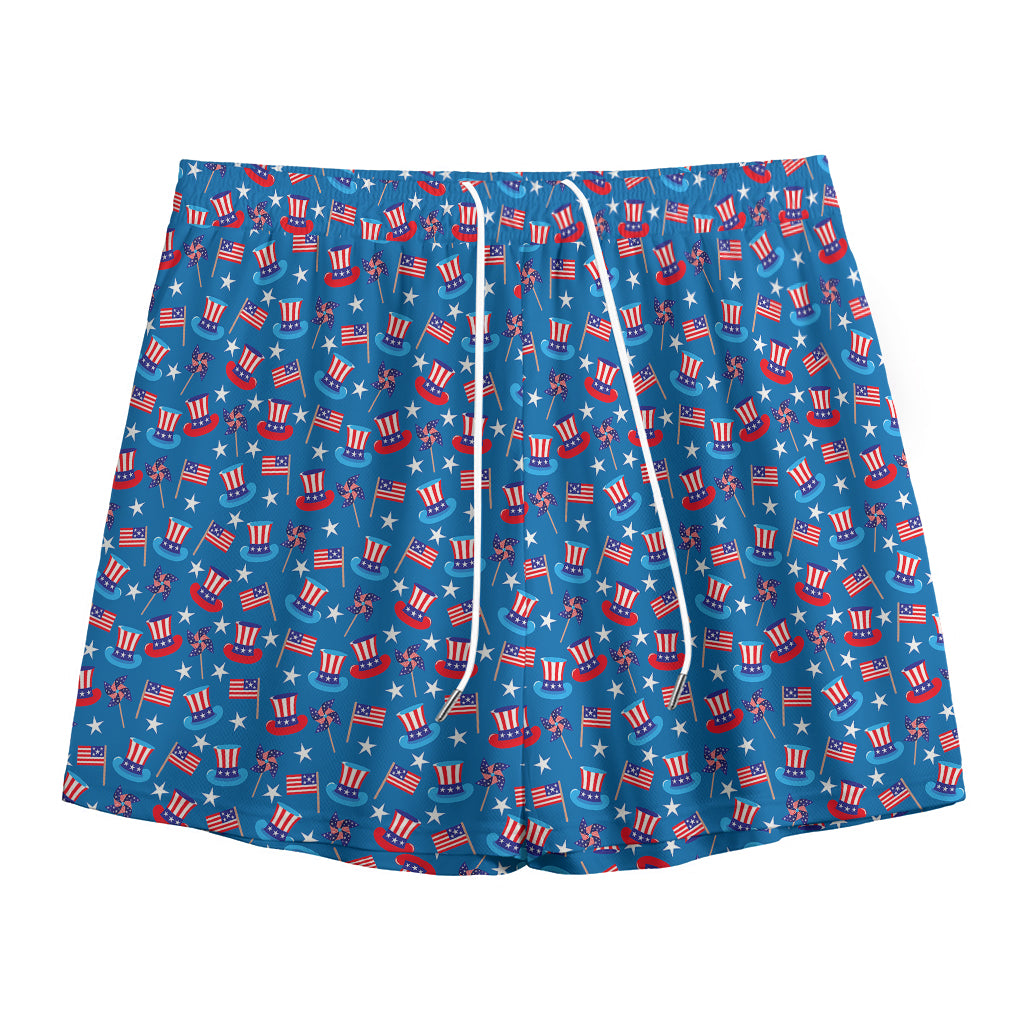 American Independence Day Pattern Print Mesh Shorts
