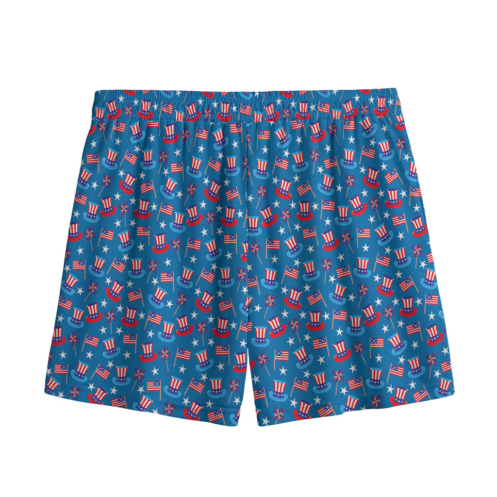 American Independence Day Pattern Print Mesh Shorts