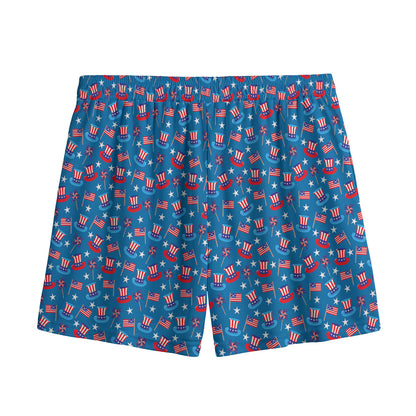 American Independence Day Pattern Print Mesh Shorts