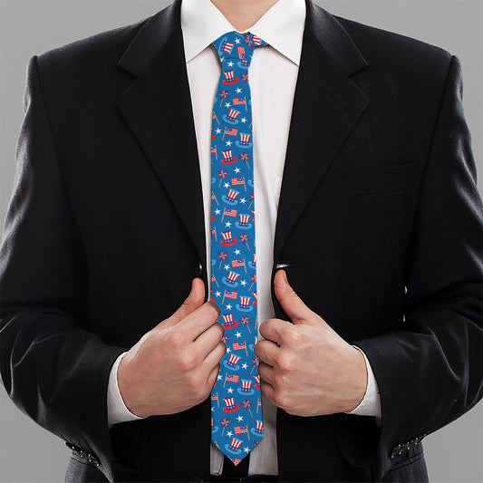 American Independence Day Pattern Print Necktie