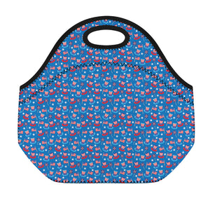 American Independence Day Pattern Print Neoprene Lunch Bag