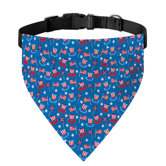 American Independence Day Pattern Print Over The Collar Dog Bandana