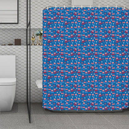 American Independence Day Pattern Print Polyester Shower Curtain