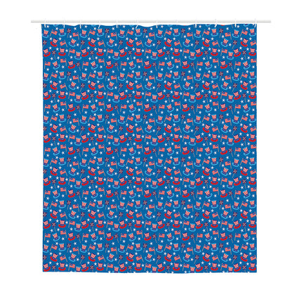 American Independence Day Pattern Print Polyester Shower Curtain