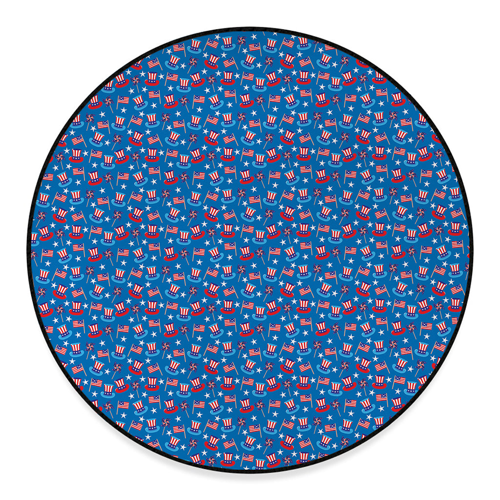 American Independence Day Pattern Print Round Floor Mat