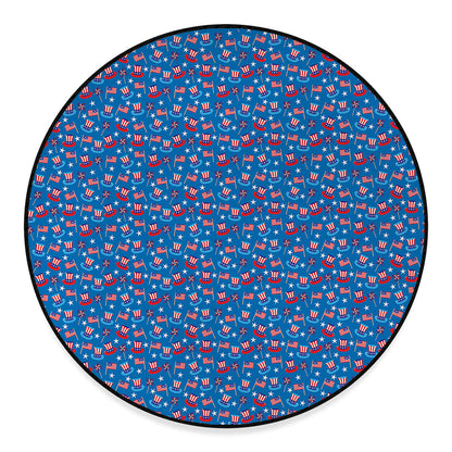 American Independence Day Pattern Print Round Floor Mat
